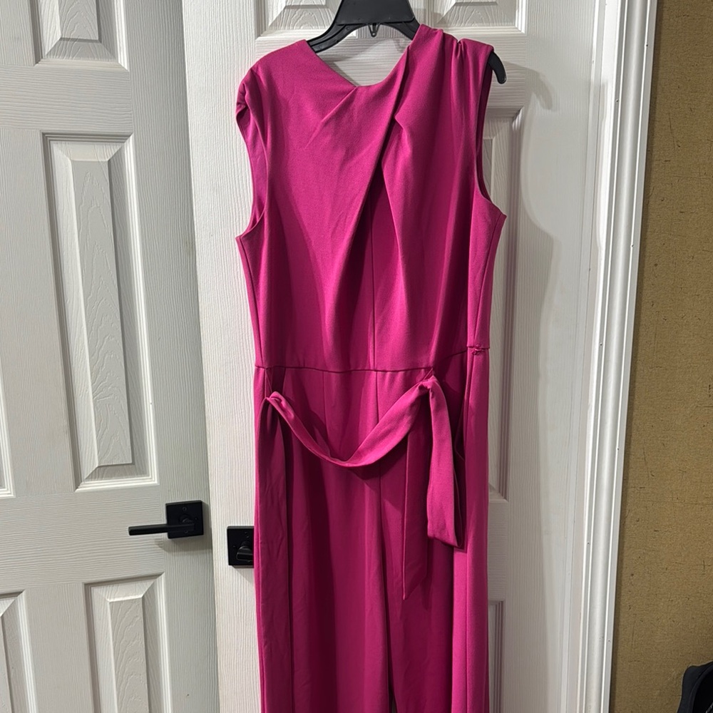 Tahari ASL Fuchsia Sleeveless Jumpsuit